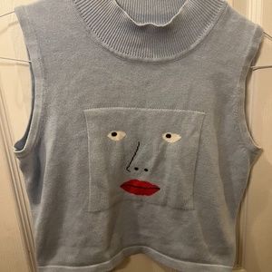 Fashion Brand Company Blue Face Sweater Tank